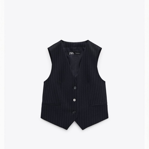 Matching Set- pin stripe blazer and vest - Picture 2 of 2